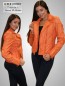 Preview: modische Damen-Biker-Lederjacke kurz orange Reißverschluss