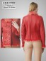 Preview: kurze Damen Lammfelljacke rot leicht kurz
