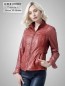 Preview: rote Lederjacke Stehkragen Dame