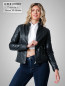 Preview: kurze schwarze Damen Lederjacke