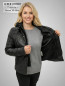 Preview: schwarze Leder-Jacke Damen sportliche Lammnappa