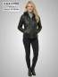 Preview: Damen echte Lederjacke, anehmbare Kapuze, Lammnappa schwarz