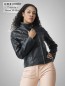 Preview: Kurze  Damen Lederjacke schwarz