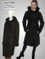 Preview: Damen Lammfellmantel mit Kapuze