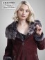Preview: lange Damen Lammfelljacke mit Kapuze
