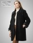 Preview: schwarze lange Damen Schaffelljacke