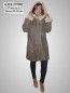 Preview: Lange Damen Lammfelljacke mit Kapuze