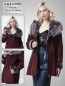 Preview: figurbetonte Lammfelljacke Dame bordo lang leicht echt Reißverschluss figur