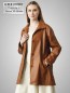 Preview: Damen Ledermantel weit cognac Lammnappa