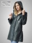 Preview: Damen Ledermantel mit Kapuze