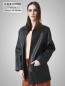 Preview: leichte lange schwarze Damen Lederjacke mit Reißverschluss