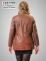 Preview: lange Damen Lederjacke gefüttert mit Reißverschluss blau / braun antik echtes Lammnappa