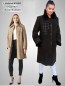 Preview: leichter langer Damen Lammfellmantel aus Merino-Lammfell braun taupe