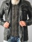 Preview: sportliche lange Herrenlederjacke