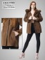 Preview: braune Damen Lammfelljacke Kapuze braun