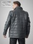 Preview: vintage graue lange Herren Lederjacke