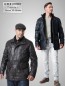 Preview: sportliche schwarze Herren-Lederjacke-Lederparka dünn und leicht