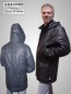 Preview: Herren Lederparka mit Kapuze schwarz echtes Lammnappa viele Taschen