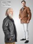 Preview: lange sportliche Lederjacke Herren cognac anthrrazit echtes Lammnappa schwarz cognac