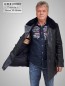 Preview: unwattierte lange Herren Lederjacke mit Lammfellkragen