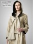 Preview: Langer Ledermantel Damen Kapuze