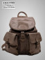 Preview: Lederrucksack Kalbsnappa sportlich d.braun