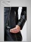 Preview: echte lange Damen Lederjacke schwarz Reissverschluss Reverse