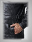 Preview: lange dünne Herren Lederjacke schwarz