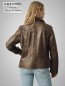 Preview: halblange Damen-Lederjacke braun