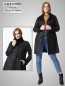 Preview: schwarze Lammfelljacke lang Dame leicht Knöpfe