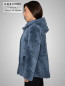 Preview: leichte Damen Cuely lammfelljacke in blau mit Kapuze