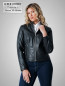 Preview: kurze schwarze Damen Lederjacke