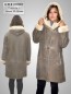 Preview: Lange Damen Lammfelljacke mit Kapuze