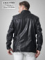 Preview: lange dünne Herren Lederjacke schwarz