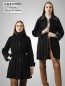 Preview: lange Damen Lammfelljacke schwarz