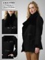 Preview: leichte lange schwarze Damen Lammfelljacke