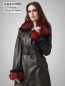 Preview: Damen Lederjacke mit Pelzbesatz