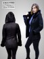 Preview: kurze Damen Lammfelljacke mit Kapuze