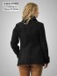 Preview: leichte Lammfelljacke Schaffelljacke lang schwarz Revers
