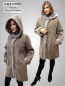 Preview: Damen Lammfelljacke Kapuze leicht