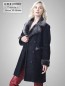 Preview: leichte Damen-Lammfellmaentel Schaffelljacke schwarz in Merino-Lammfell Reverskragen