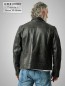 Preview: Motorradlederjacke Herren schwarz vintage Look