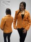 Preview: schicke kurze Damen Lederjacke orange Reißverschluss