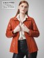 Preview: echte Damen Lederjacke orange kurz