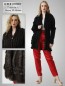 Preview: lange Pelzjacke mit Strick schwarz