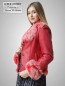 Preview: leichte kurze Damen-Lammfelljacke rot
