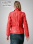 Preview: Damen Lederjacke kurz rot echtes Lammnappa Reißverschluss Revers
