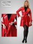 Preview: roter echter Lammnappa Damen Leder-Mantel