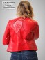 Preview: rote Lederjacke Damen ohne Kragen Lammnappa