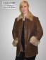 Preview: braune leichte Damen-Lammfelljacke mit zwei Einschubtaschen